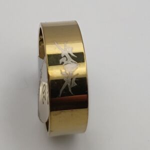 Unisex Gold Stainless Steel Engraved Fashion Ring Band Size 20 U.S Size 10